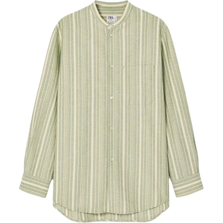 Мужская рубашка с принтом ZARA, White/Green