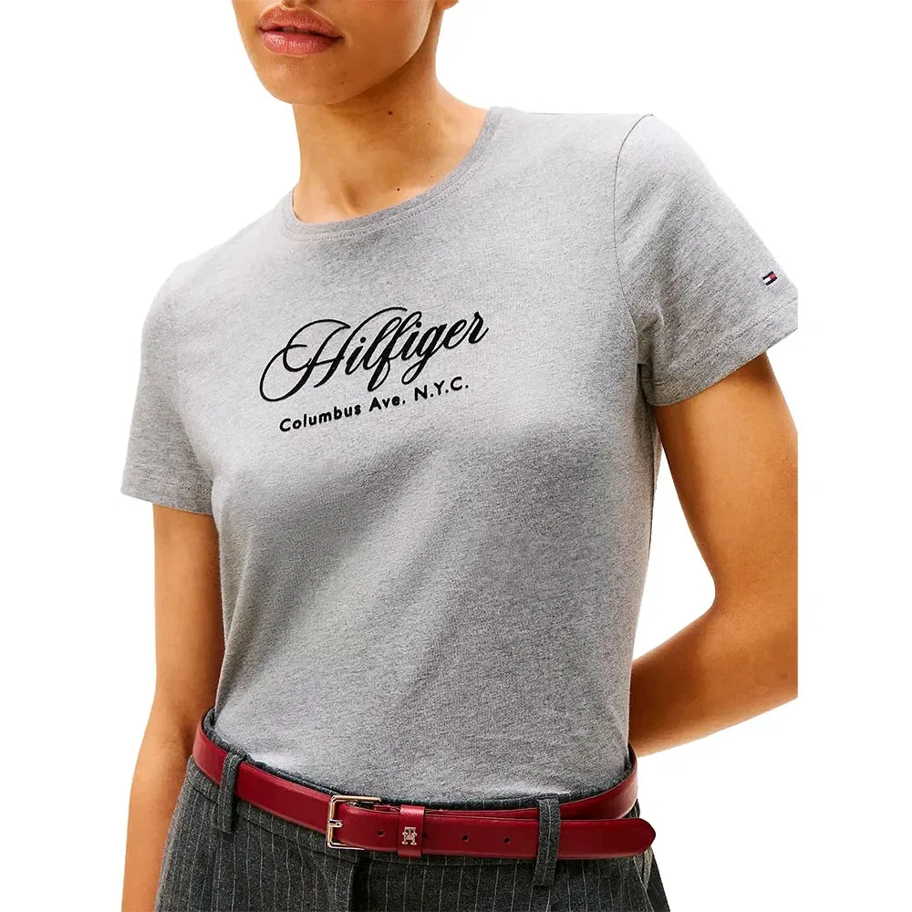 Футболка с коротким рукавом Tommy Hilfiger Script Regular Fit, серый — фото 4