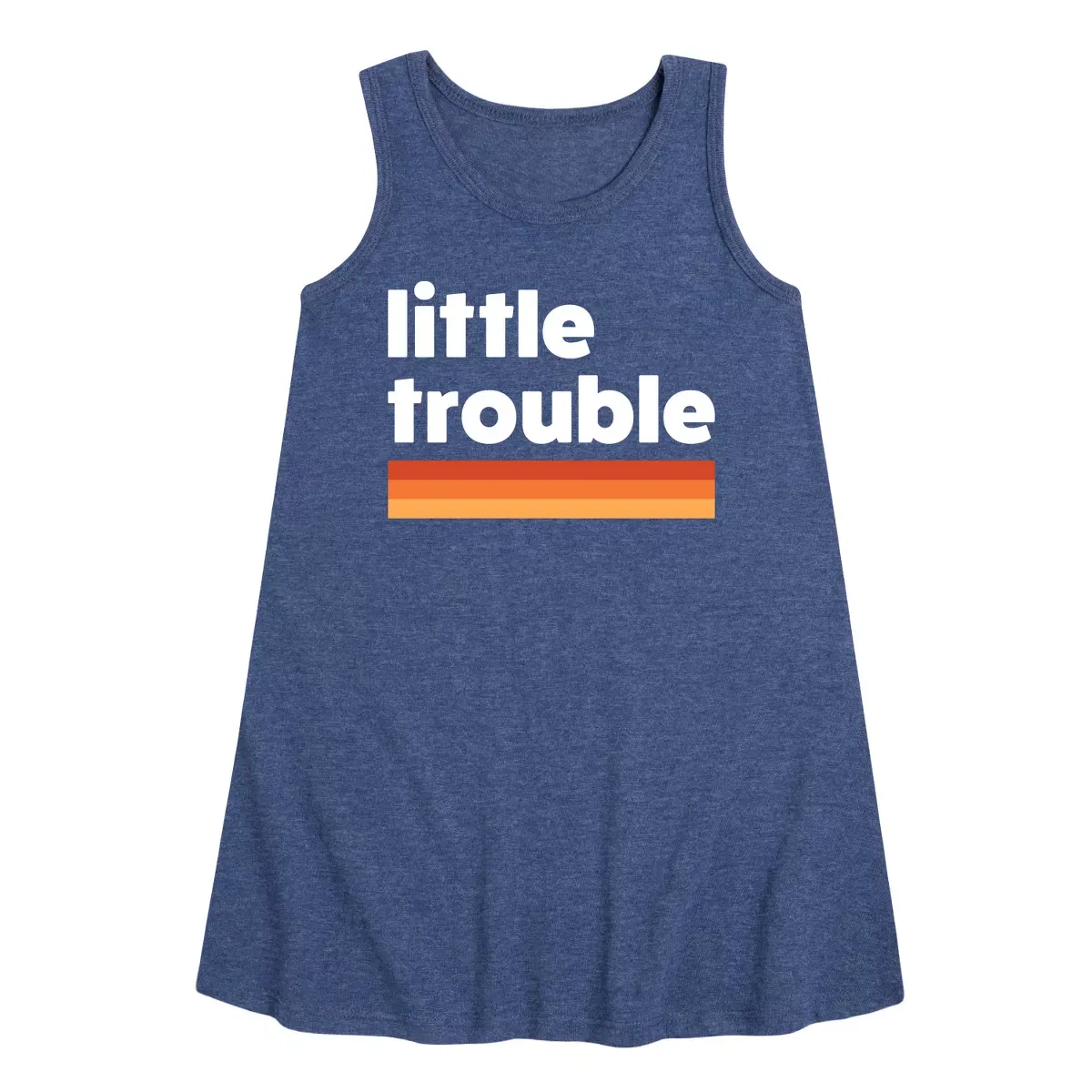Детское платье-трапеция без рукавов Trouble Little Instant Message, Heather Navy