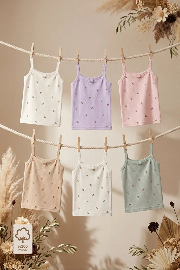 Детский комплект маек для девочек с принтом Minory Kids, Multicolor