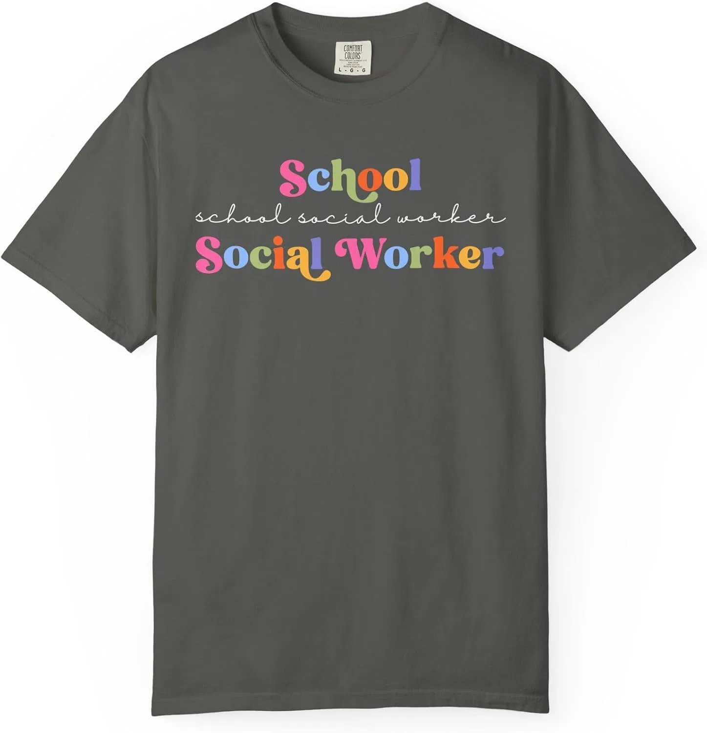 Футболка с принтом School Social Worker Comfort Colors, Pepper