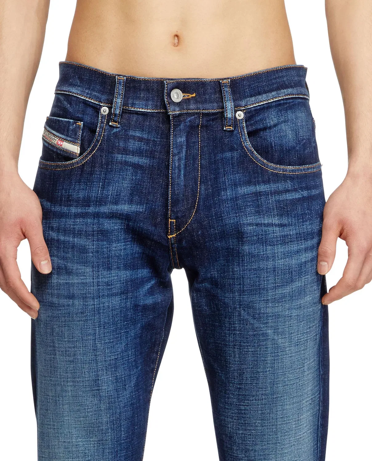 Мужские джинсы slim из хлопка Diesel, Azul Marino — фото 3