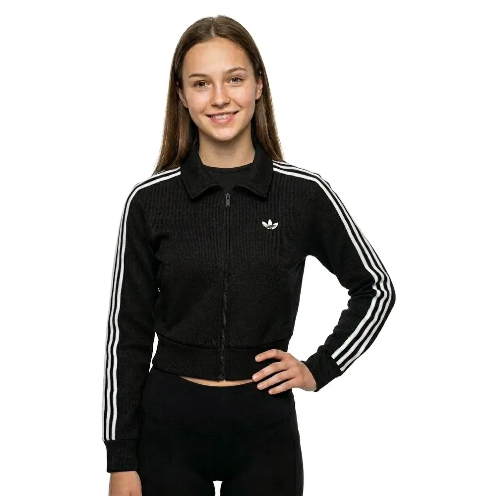 Худи на молнии Firebird Adicolor Knit Adidas Originals, черный — фото 3