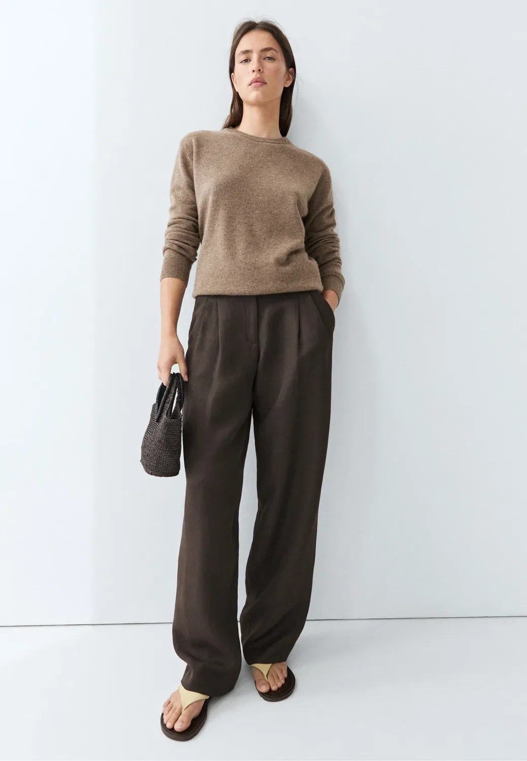Свитер с длинными рукавами из 100% кашемира Massimo Dutti, Sand — фото 4