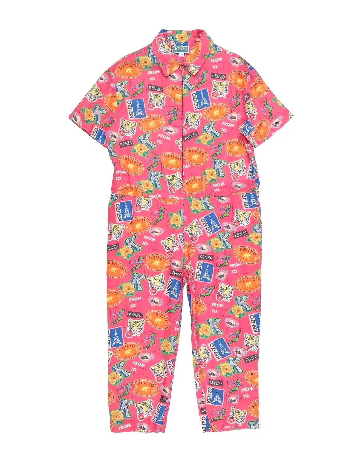 Детский комбинезон для девочек с принтом Kenzo Kids, фуксия