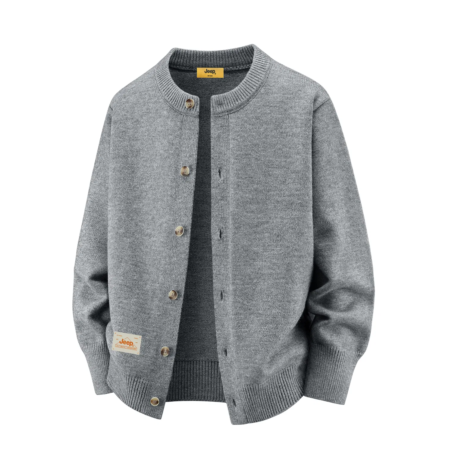 Детский свитер с круглым вырезом, модель Jeep, Medium Gray