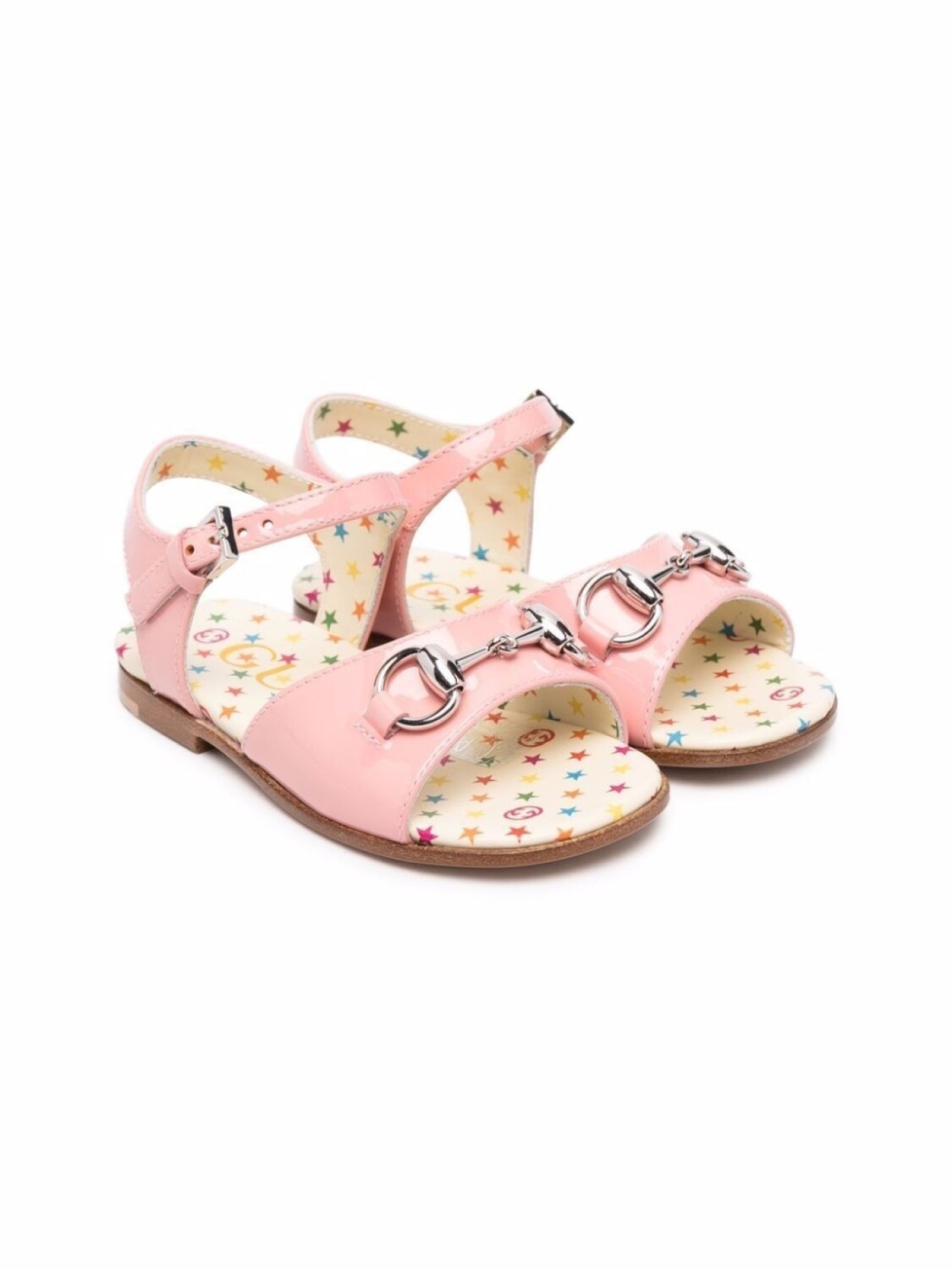 

Gucci Kids сандалии с пряжкой Horsebit и блестками, розовый