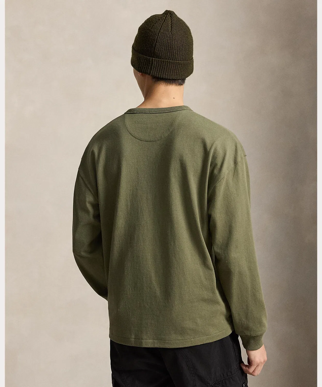 Мужская футболка с длинным рукавомRelaxed Fit Jersey Long Sleeve T-Shirt POLO RALPH LAUREN, Green — фото 4