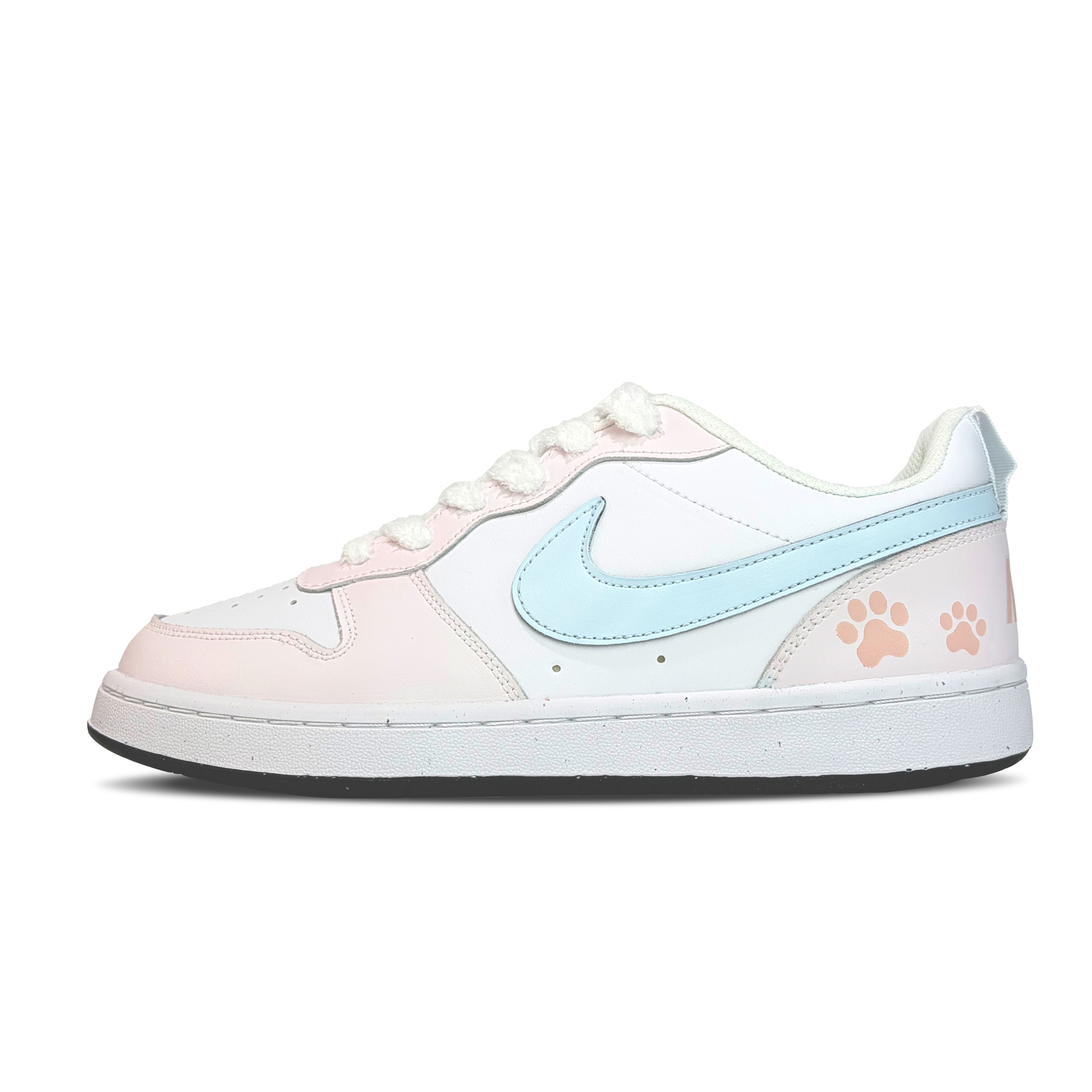 

Nike Court Borough Cute Paw Island устойчивые к истиранию низкие детские скейтбординговые кроссовки Pink Blue для подростков