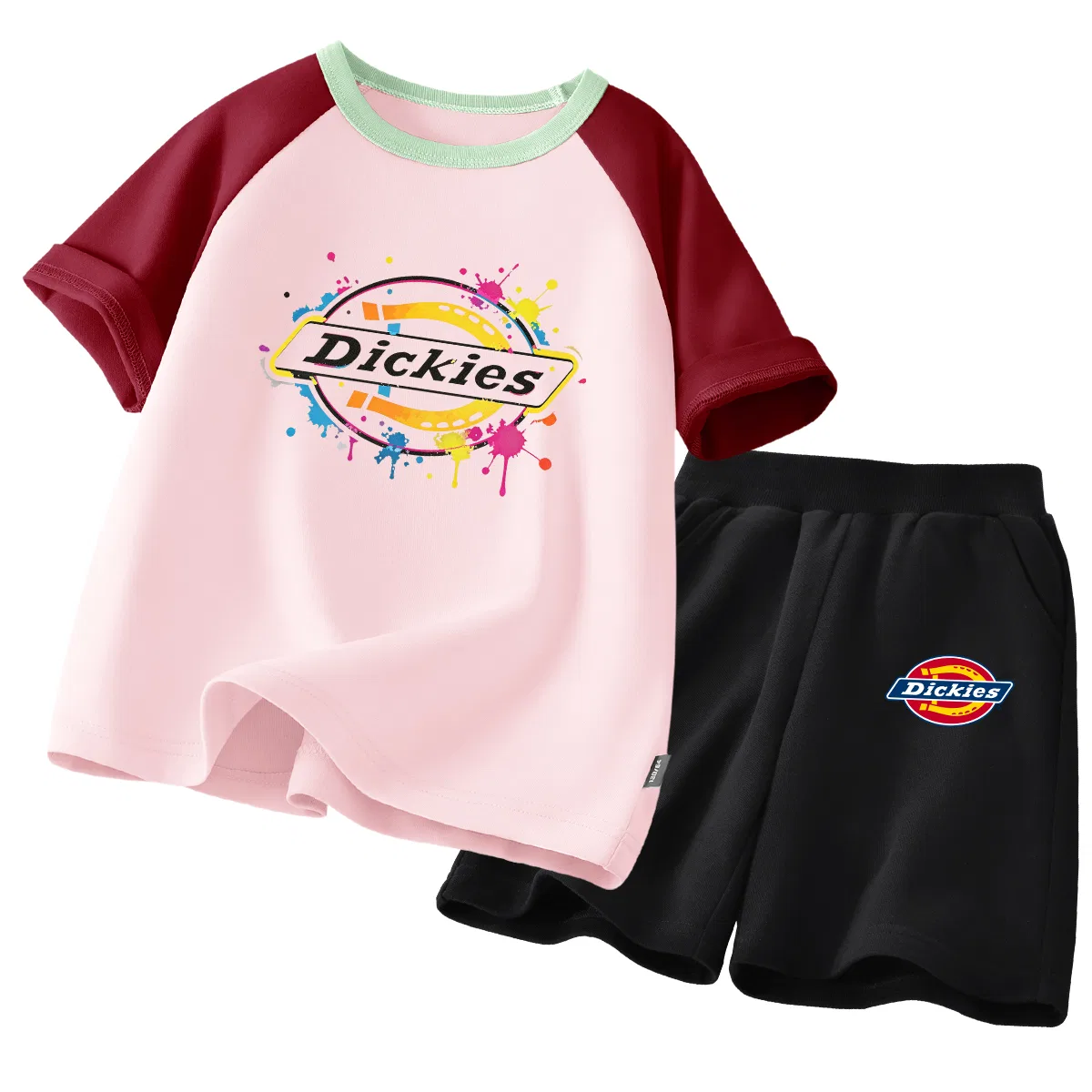 Детский спортивный комплект с принтом Ink Splatter Red Pink+Ink Logo K Black, Dickies