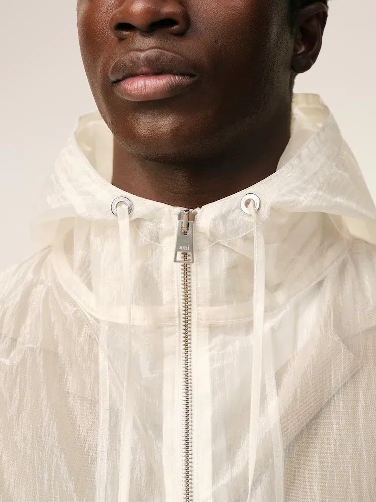 Ветровка AMI PARIS Zipped Windbreaker, White — фото 3