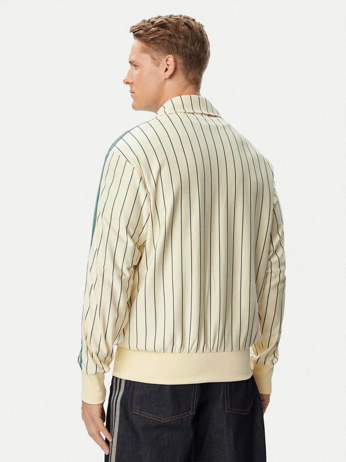 Мужская толстовка стандартного кроя Firebird Pinstripes Track Top Adidas, кремовый — фото 3