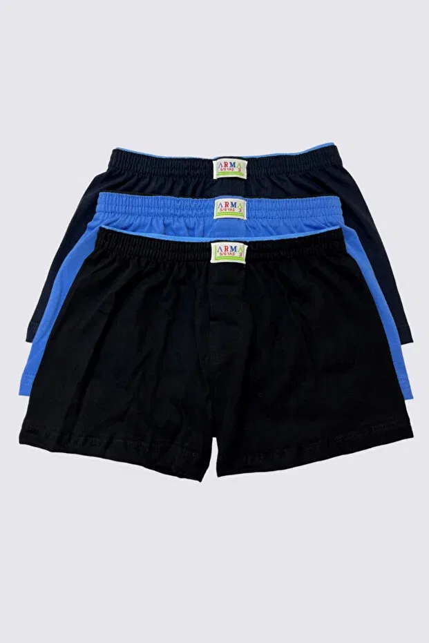 Детские боксеры для мальчиков хлопковые 3-комплект Arma Yıldız, Black-Blue-Navy Blue