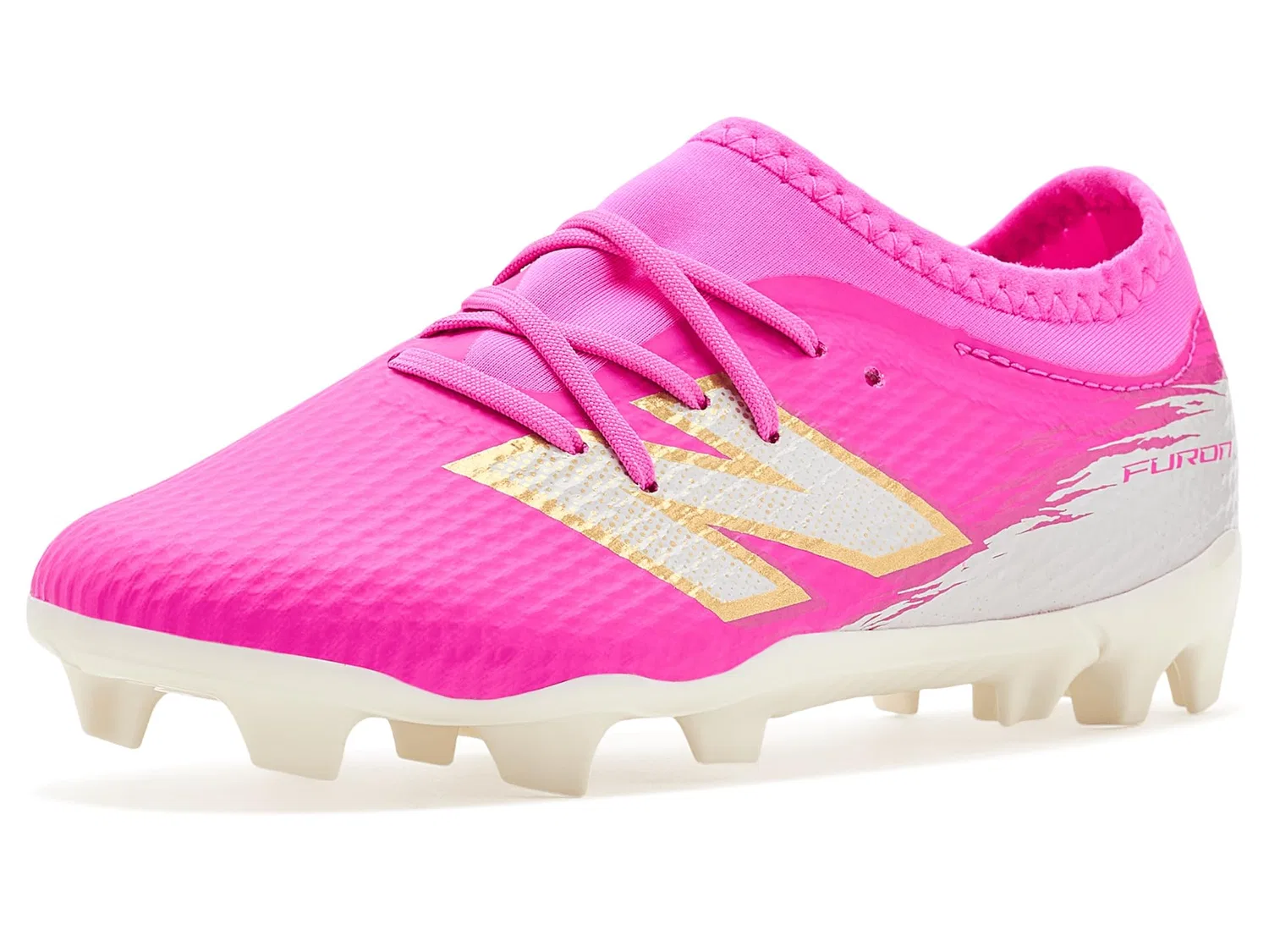 Бутсы Furon Team Junior FG V8 (для младенцев, малышей и маленьких детей) New Balance Kids, Pink Heat/Sea Salt