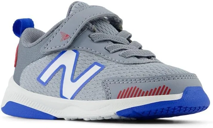 Детские кроссовки для девочек с шнурком-резинкой New Balance, Steel/Team Red/Blue Oasis — фото 4