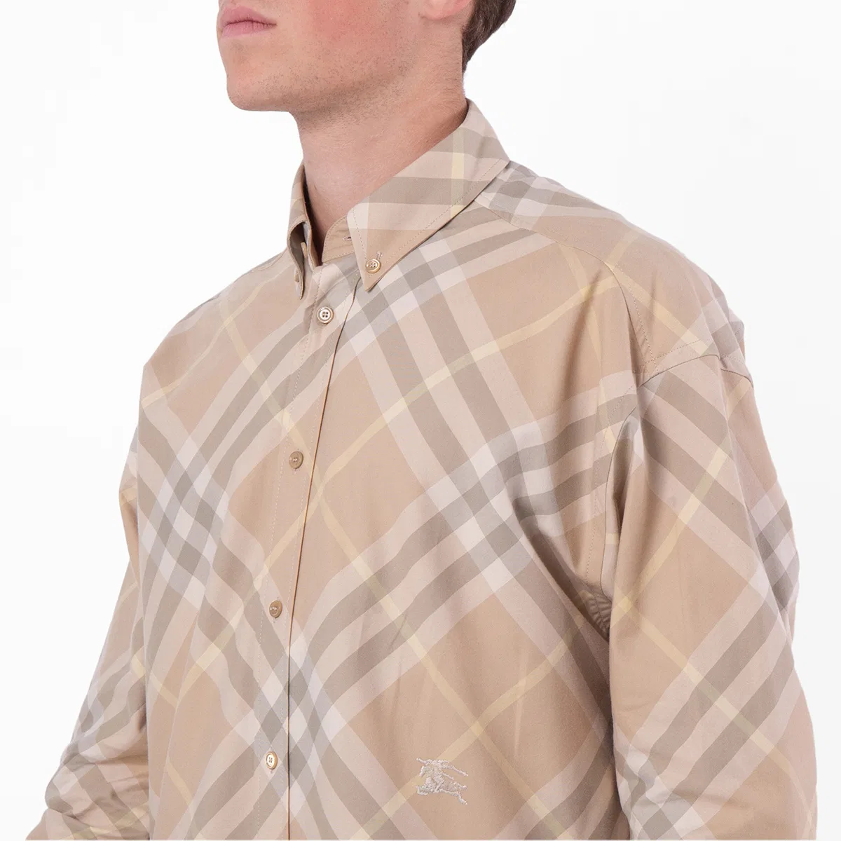 Рубашка с принтом Vintage Check Pattern Cotton Shirt Burberry — фото 2