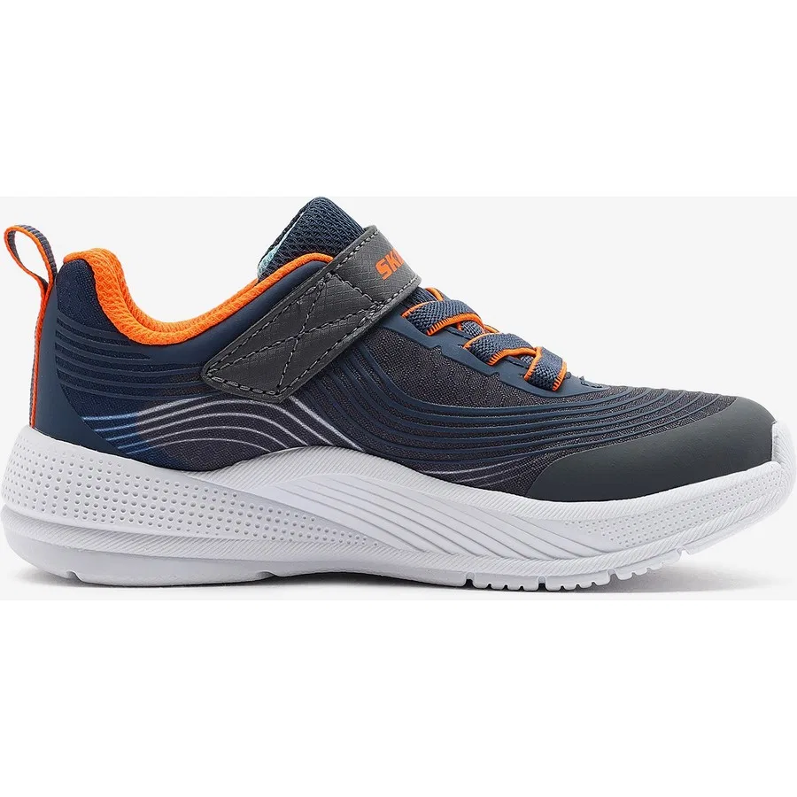 Детские спортивные кроссовки с адаптивной системой застежки Skechers Microspec Advance, Синий — фото 2
