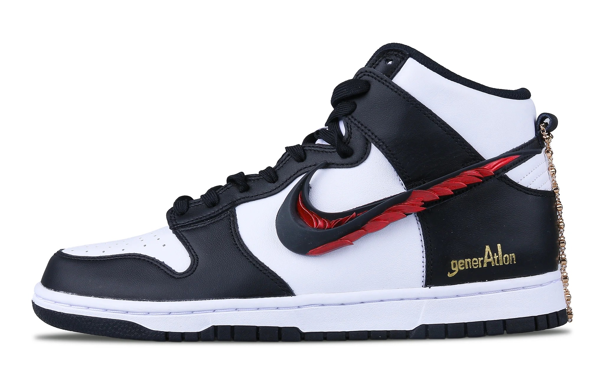 

Кастомизированные кроссовки Nike Dunk Skateboarding Shoes Men, черный/красный