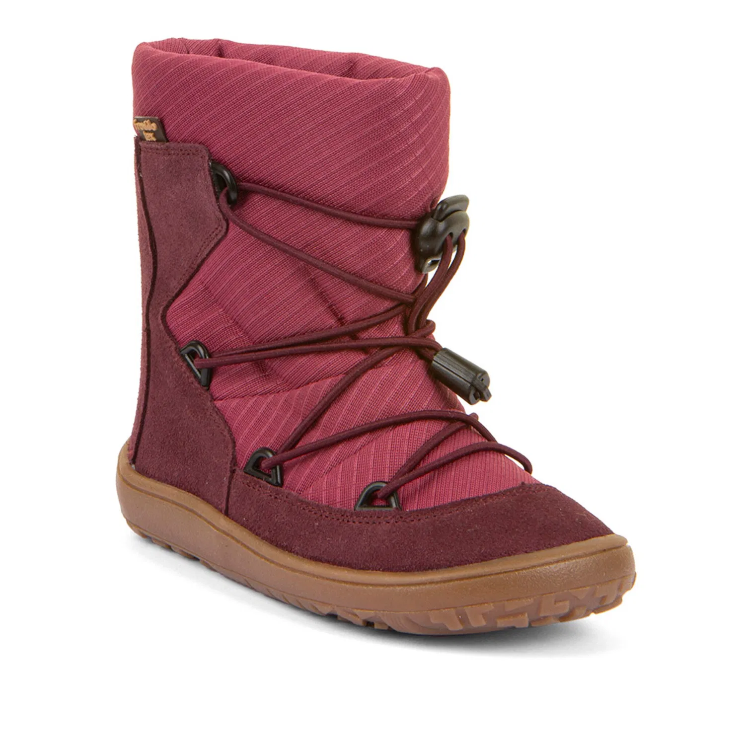Детские дутики для ходьбы босиком с TEX-мембраной froddo, Bordeaux Pink Grau