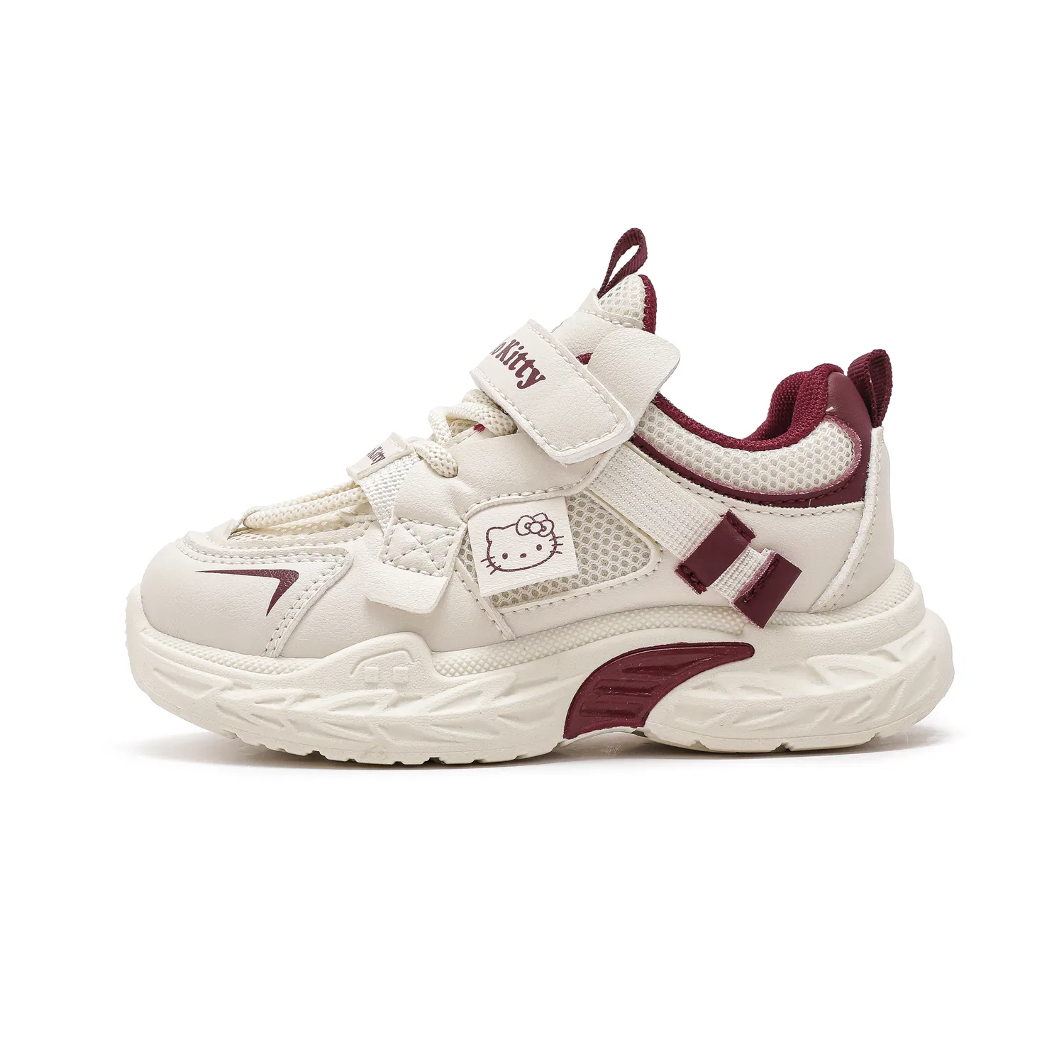 Детские кеды с сетчатыми вставками Sanrio Hello Kitty, Beige Burgundy
