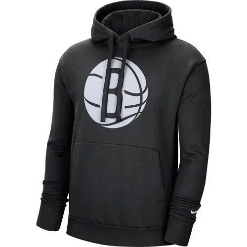 Мужской свитшот с капюшоном Brooklyn Nets Essential Nike, Schwarz