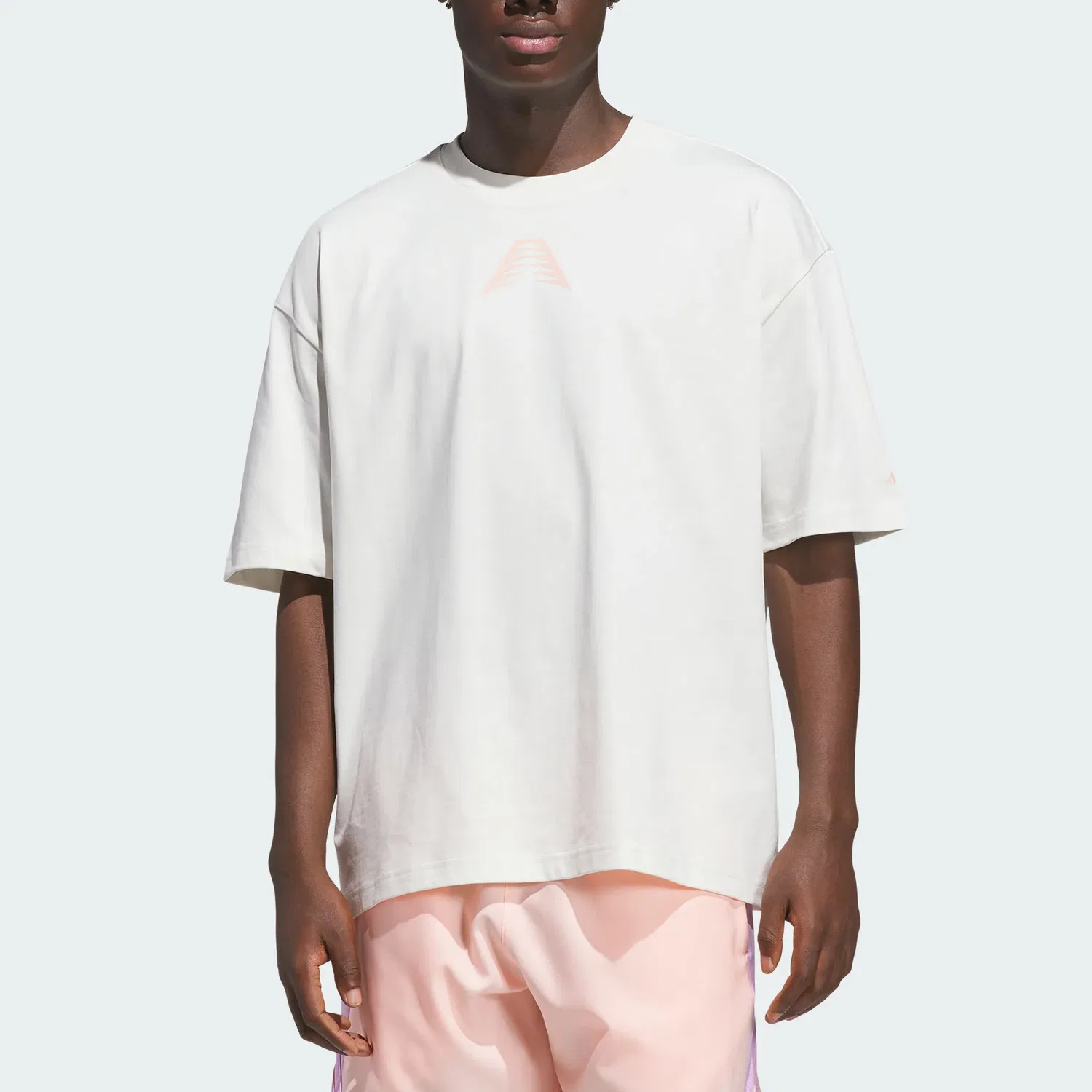 Мужская футболка с круглым вырезом Adidas Anthony Edwards White/Hazy Coral Powder — фото 3