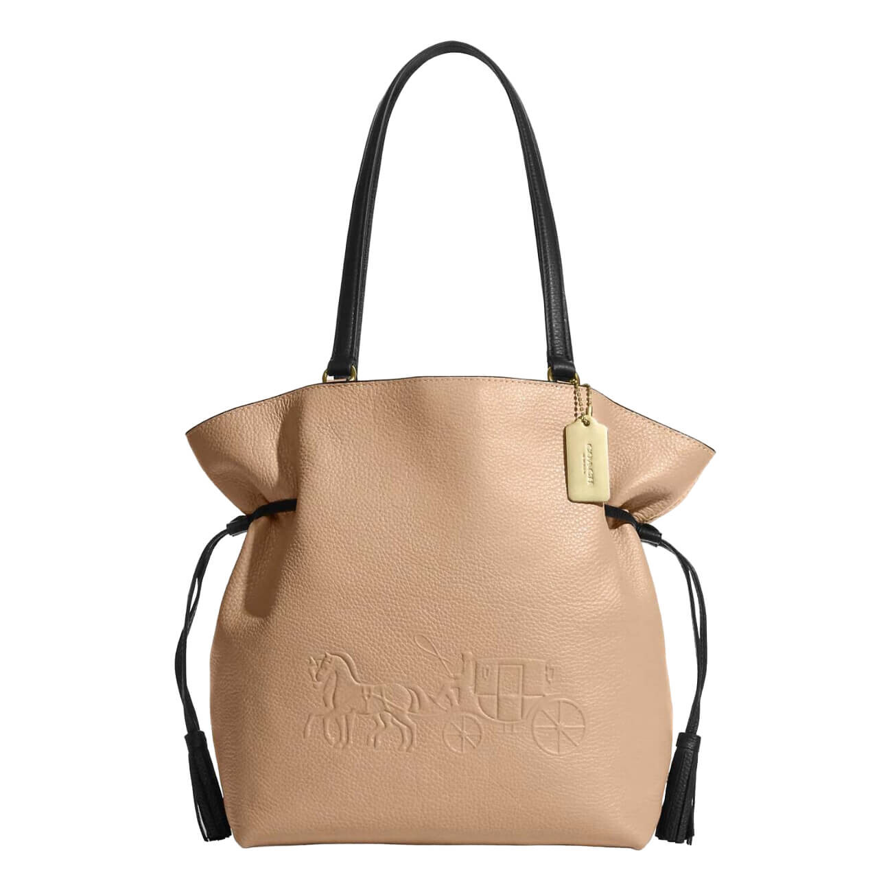 

Сумка Coach Outlet Andy Tote with Horse and Carriage, серо-коричневый/черный