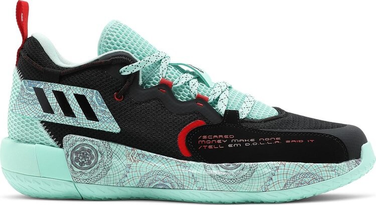 

Кроссовки Adidas Dame 7 EXTPLY 'Black Clear Mint', черный