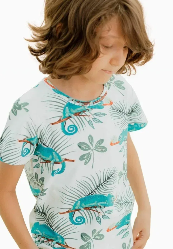 Футболка с принтом Chameleons T-shirt Walkiddy, White, белый