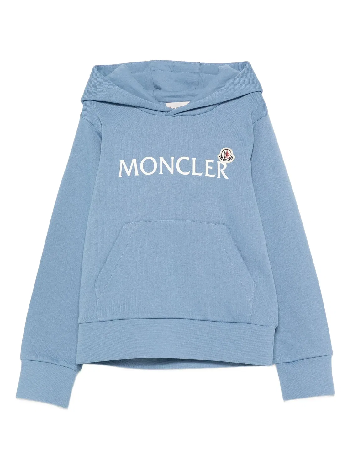 Худи с логотипом Moncler, светло-синий