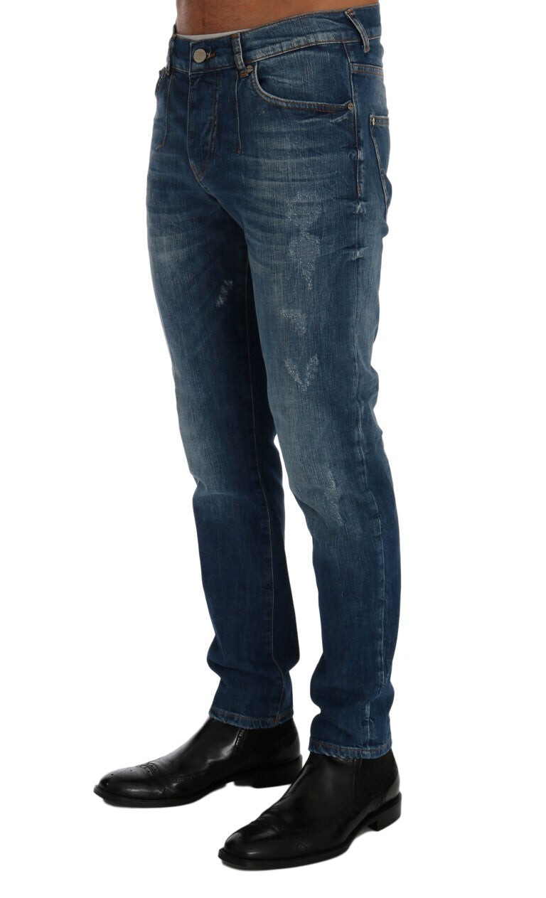 

Frankie Morello Chic Slim Fit Мужские джинсы, синий