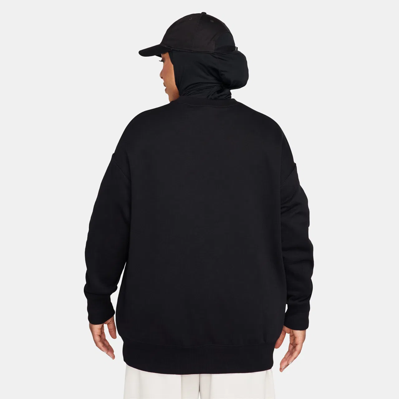 Женская флисовая кофта Nike Style Fleece Crew, черный/белый — фото 2