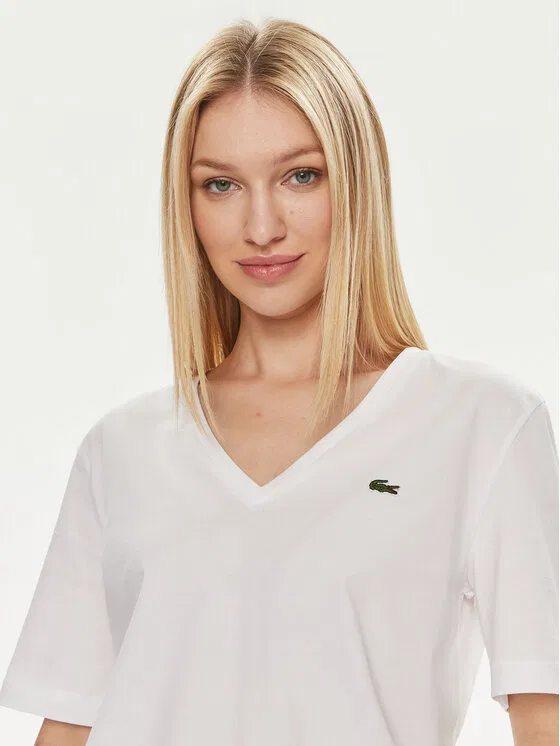 Футболка Lacoste regular fit, белая — фото 4