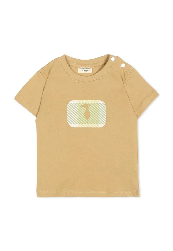Футболка с принтом Print T-shirt Tru Trussardi Junior, Brown, коричневый