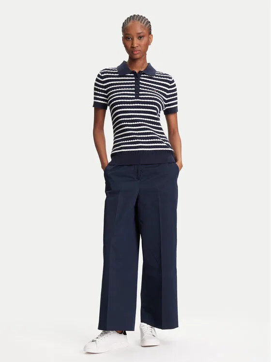 Поло regular fit Fine Tommy Hilfiger, темно-синий — фото 2