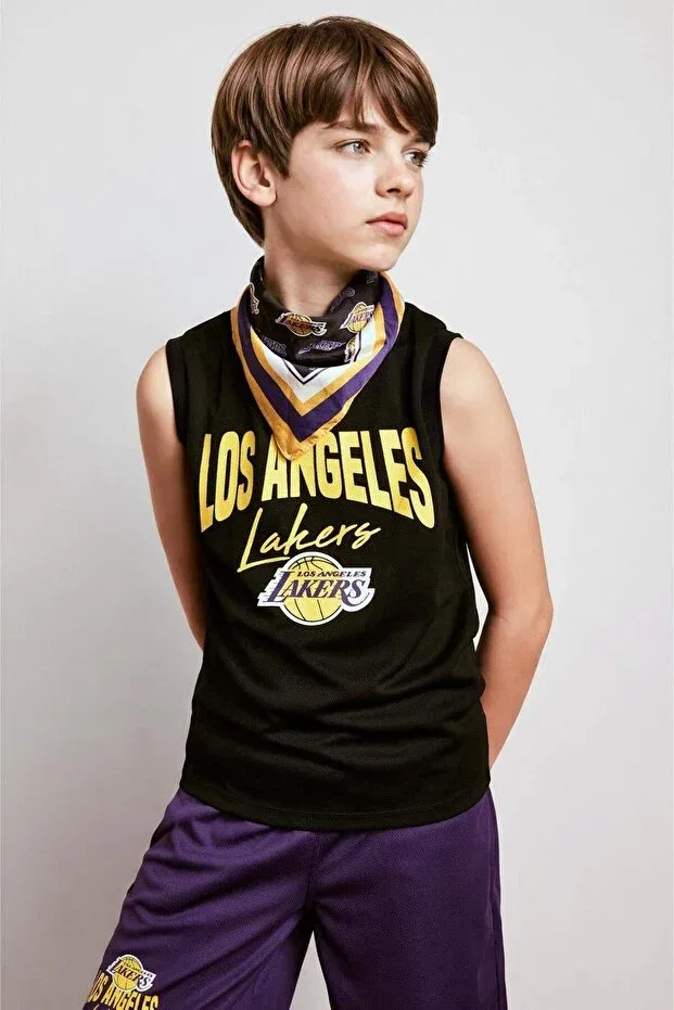 Детская майка для мальчиков с принтом NBA Los Angeles Lakers Crew Neck Undershirt Defacto, Black-Bk81 — фото 3