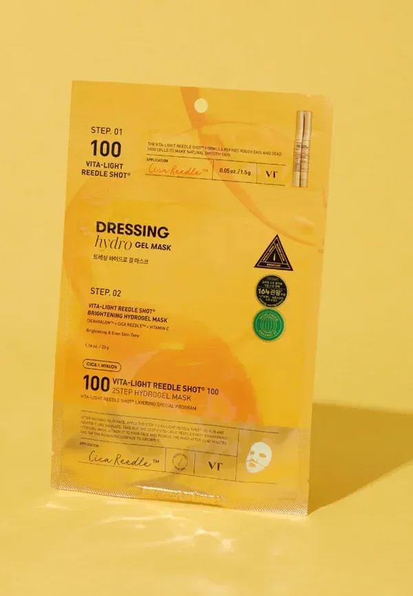 Набор масок с витамином C Vt vita-light reedle shot 100 2step hydrogel mask Vt Cosmetics — фото 4