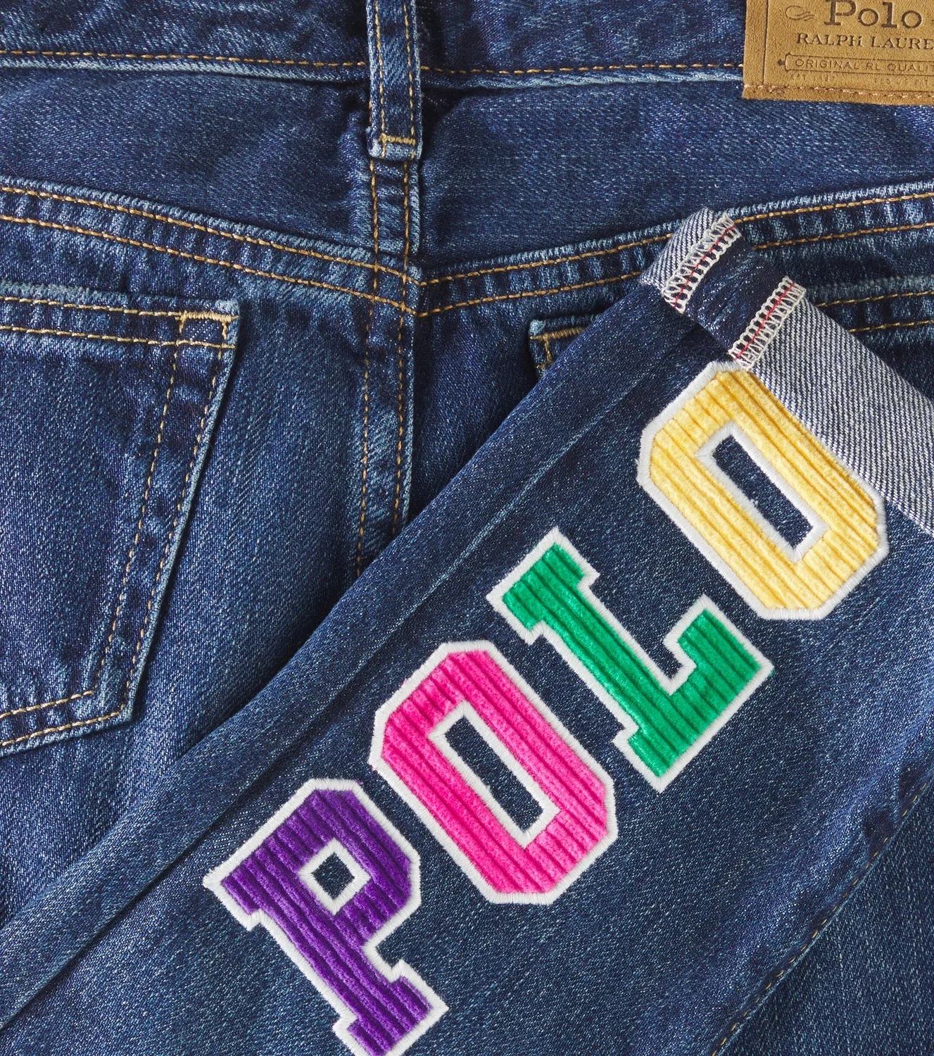 Джинсы с логотипом Polo Ralph Lauren Kids, синий — фото 2