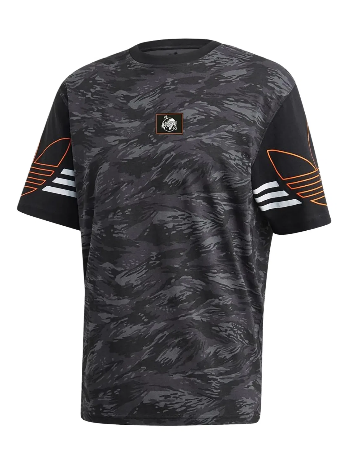 Футболка с камуфляжным узором Adidas, серый