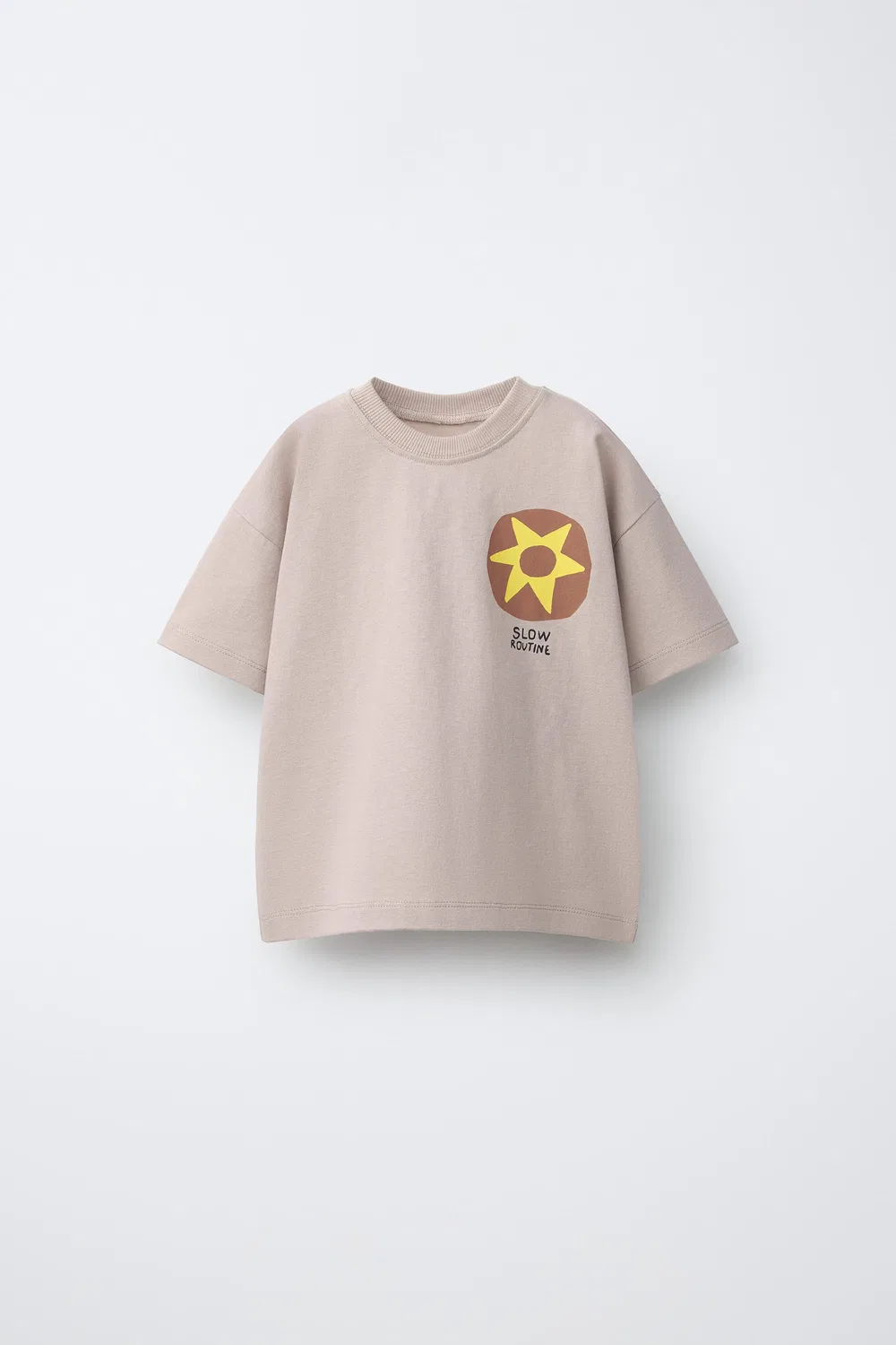 Футболка с принтом солнца ZARA, Mauve