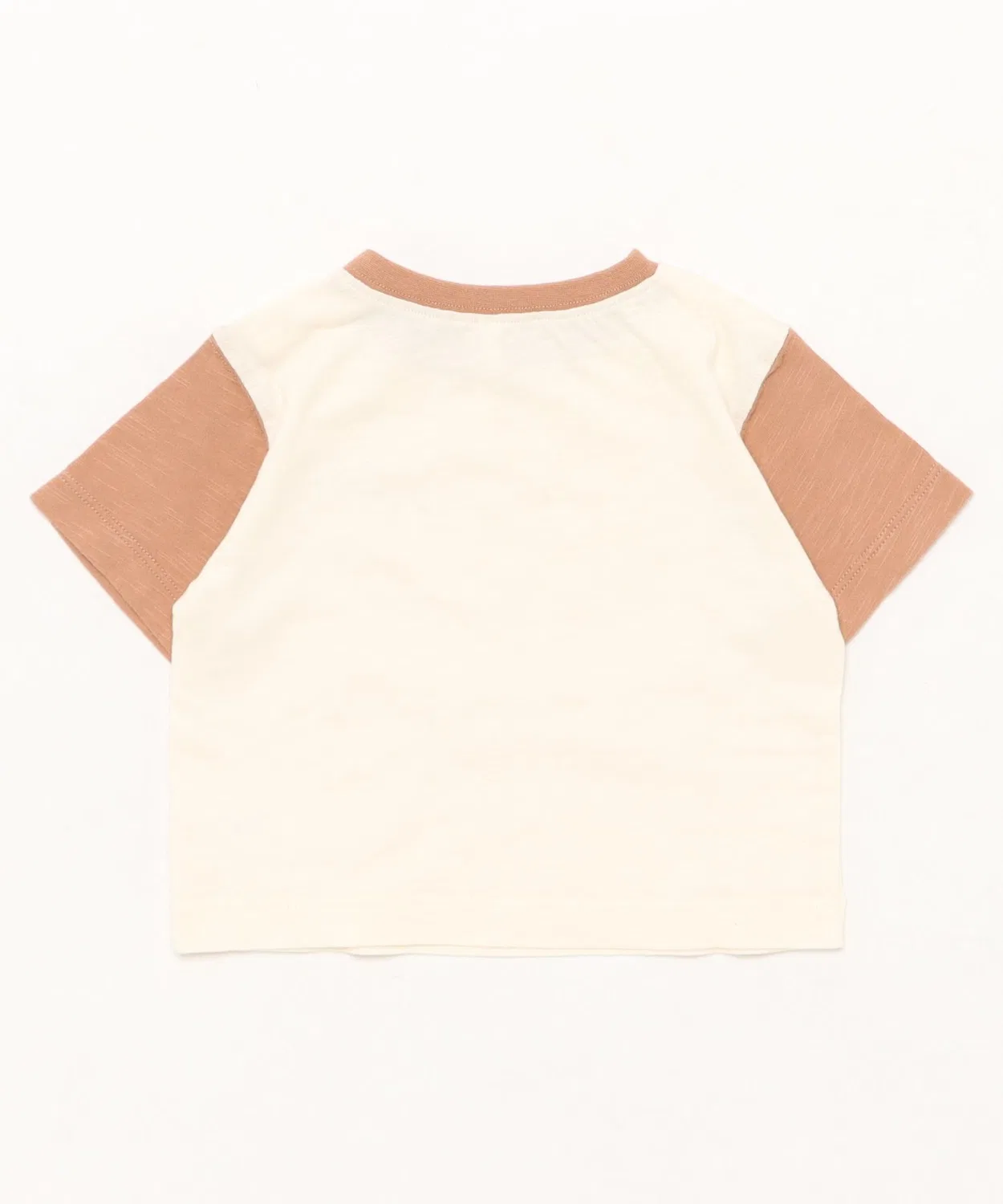 Детская футболка с контрастным рукавом Aloha Rylee + Cru, Ivory x Clay — фото 2
