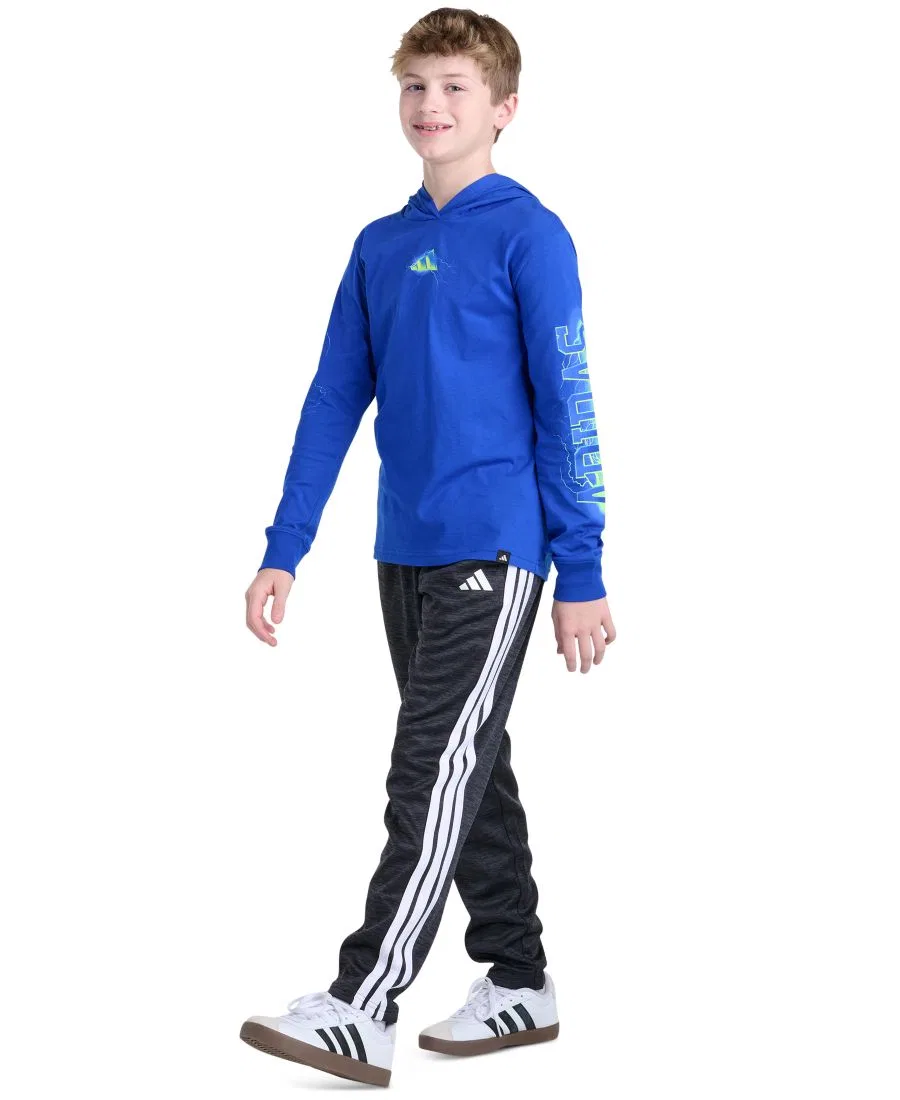 Детский худи с длинным рукавом, с капюшоном, с эффектом кракелюра adidas, Team Royal Blue — фото 2