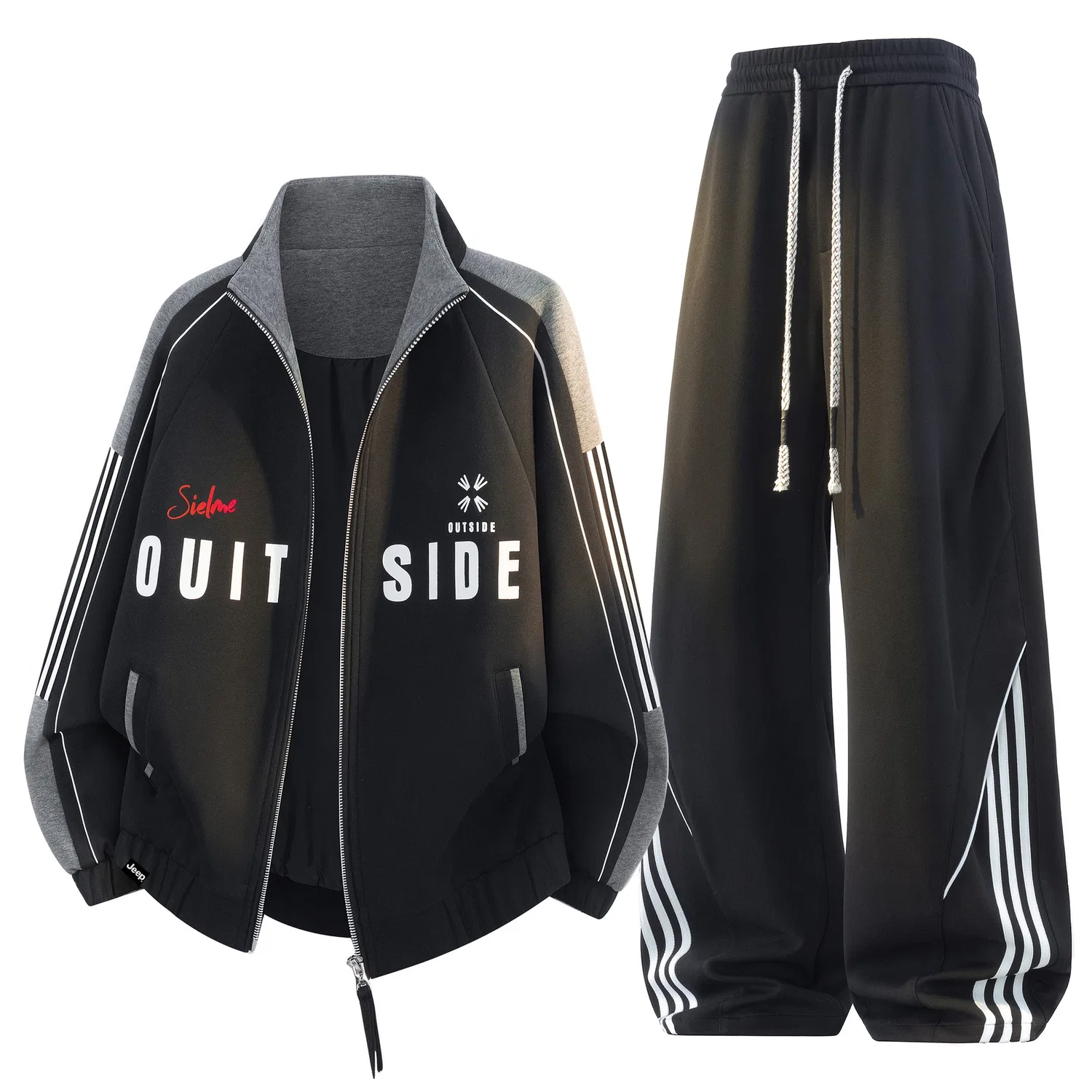Детский спортивный комплект с воротником-стойкой, модель Stand Collar Moderate, Jeep, Black