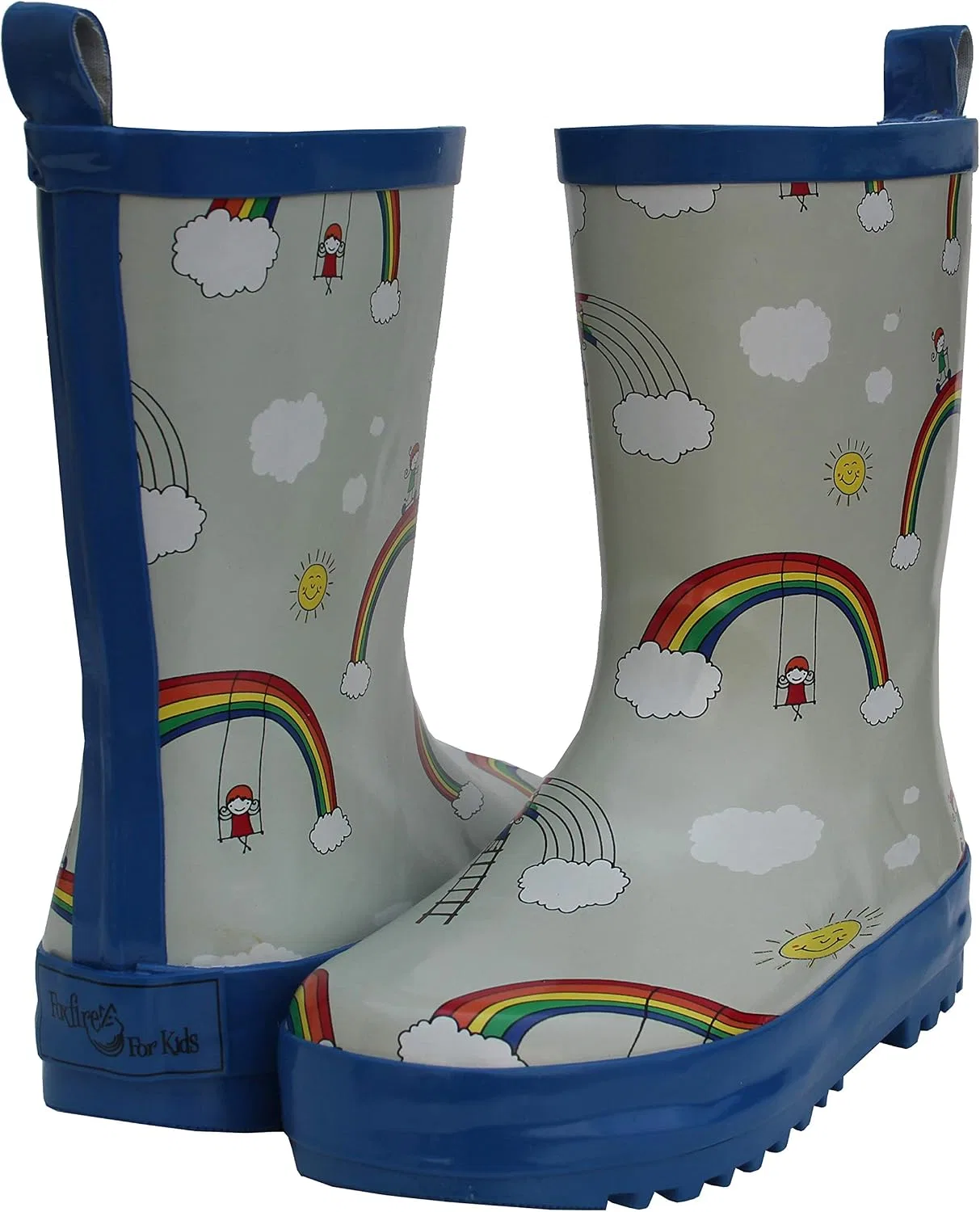 Детские резиновые сапоги для девочек Foxfire, Light Blue Rainbows — фото 3