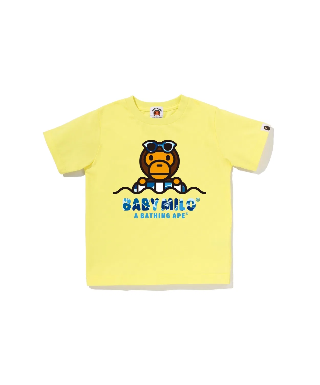 Детская футболка с коротким рукавом ABC CAMO MILO FLOAT SUMMER TEE A BATHING APE, Yellow