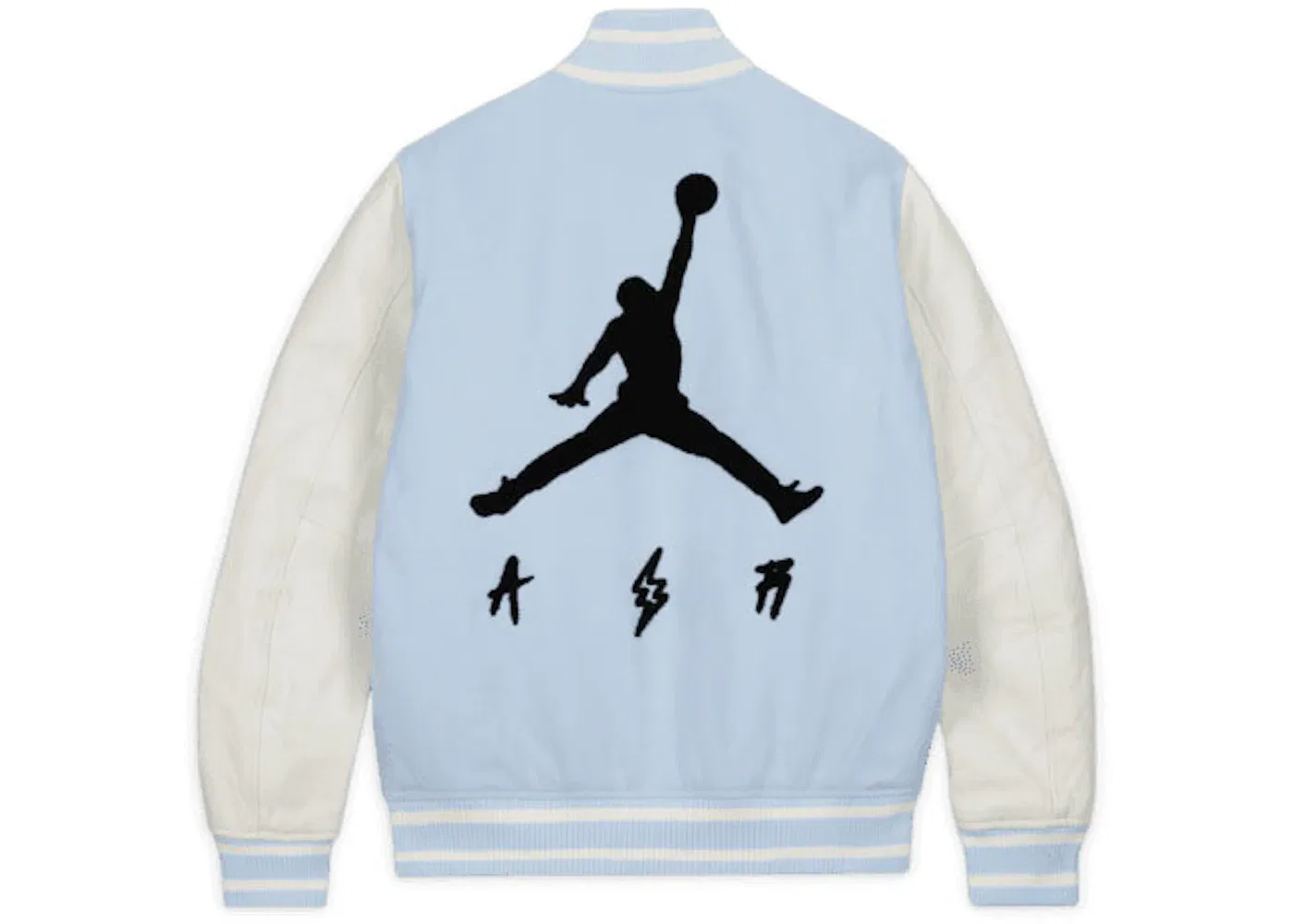 Мужская куртка-бомбер с принтом Jordan x J Balvin Jacket, White/Blue — фото 2