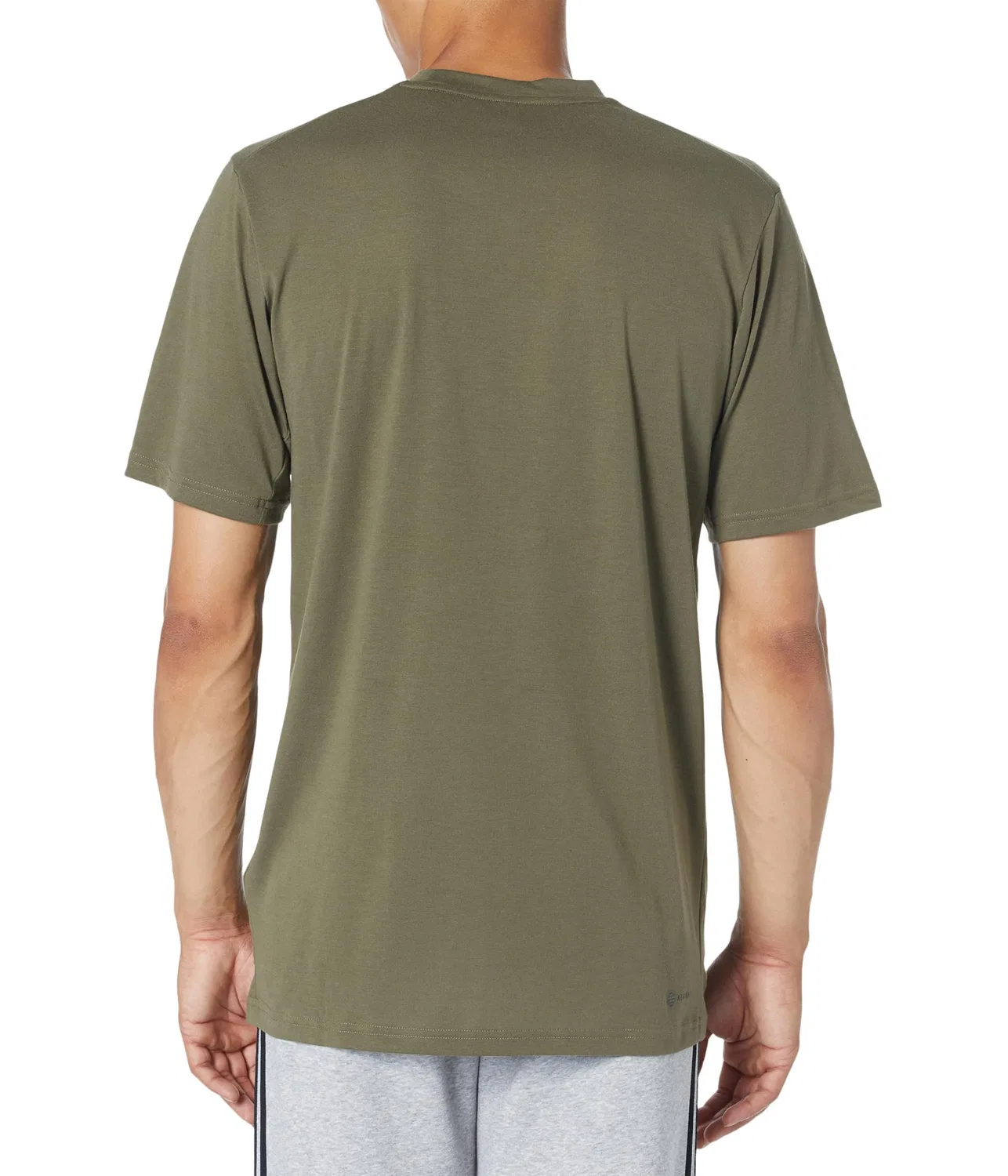 Мужская футболка с принтом Train Essentials Training Tee adidas, Olive Green/Black — фото 3