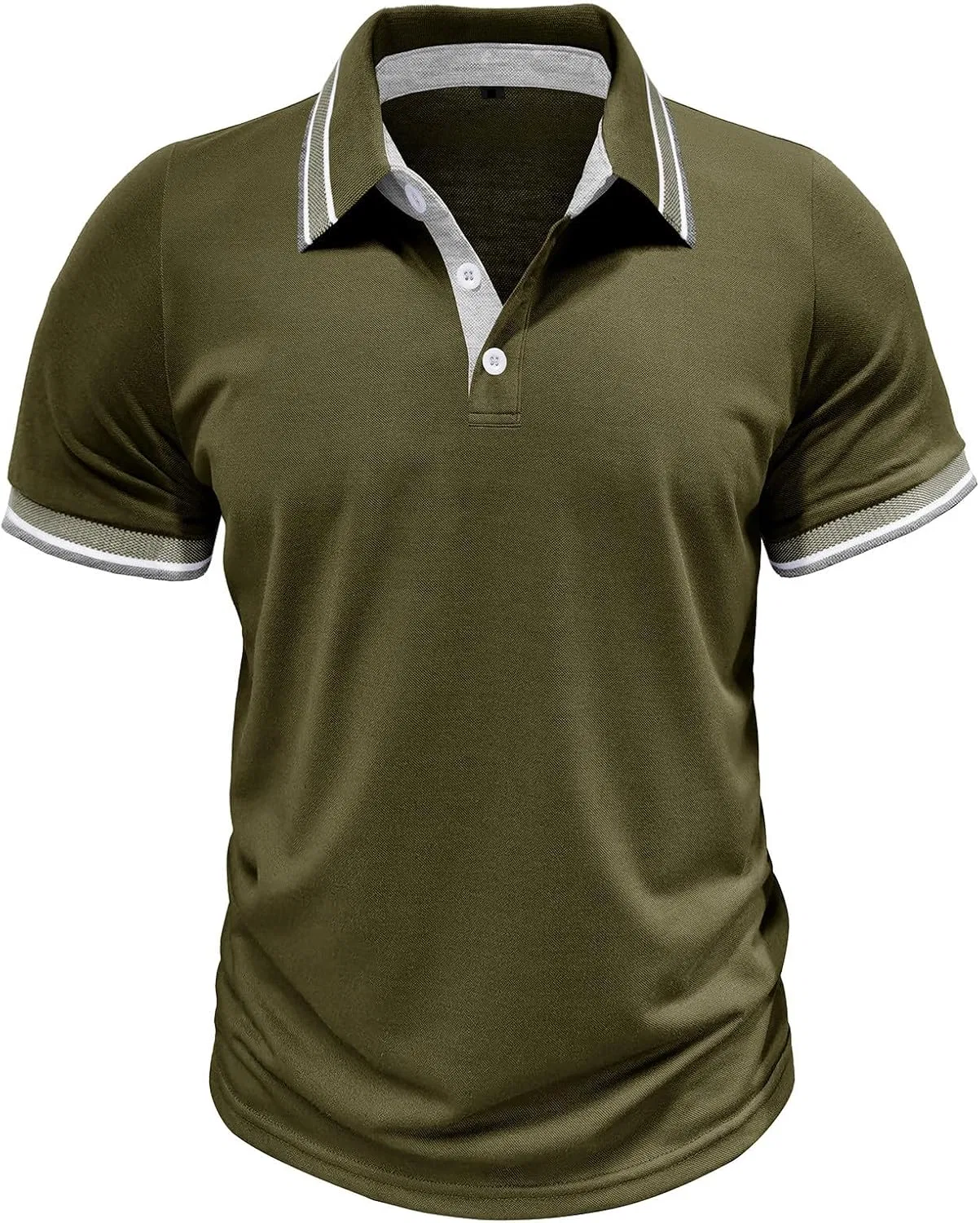 Мужская повседневная рубашка с отложным воротником Generic, Army Green