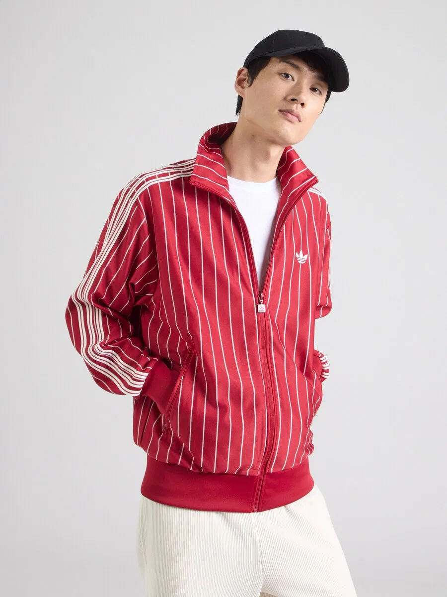 Худи на молнии ADIDAS ORIGINALS 'FIREBIRD' красного цвета — фото 3