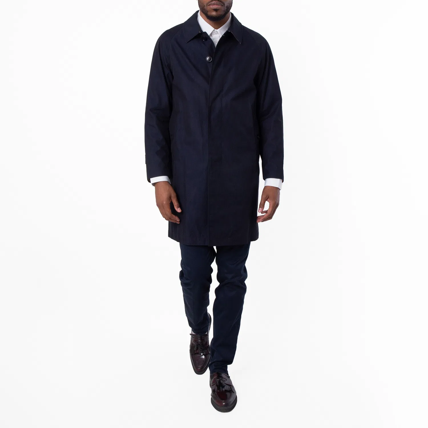 Пальто-каркот из габардина Camden Classic Car Coat Burberry, Blue Carbon